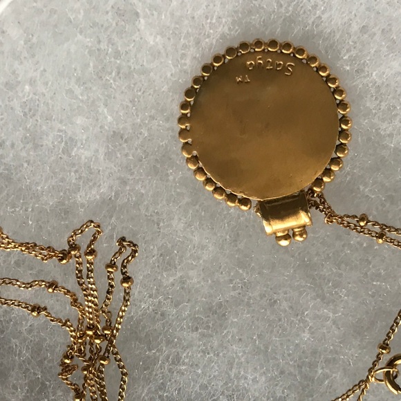 Satya Gold Long Mandala Pendant Necklace - Picture 3 of 4